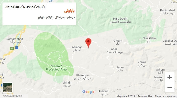 روستای باباولی بر روی نقشه