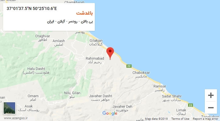 روستای باغدشت بر روی نقشه