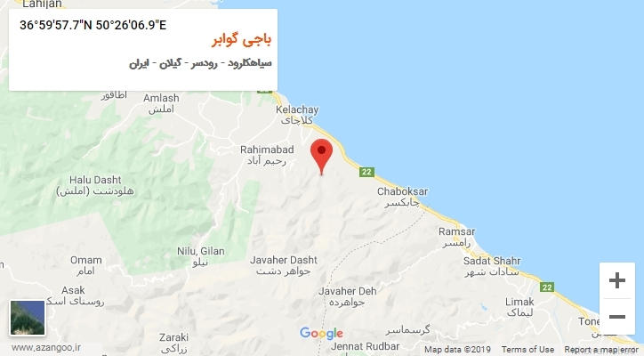 روستای باجی گوابر بر روی نقشه