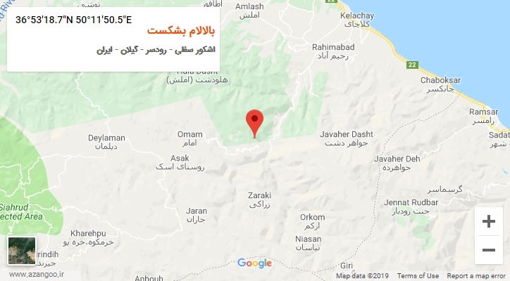 روستای بالالام بشکست بر روی نقشه