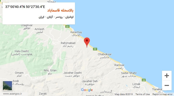 روستای بالامحله قاسماباد بر روی نقشه