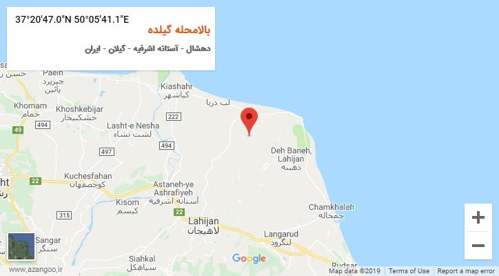 روستای بالامحله گیلده بر روی نقشه
