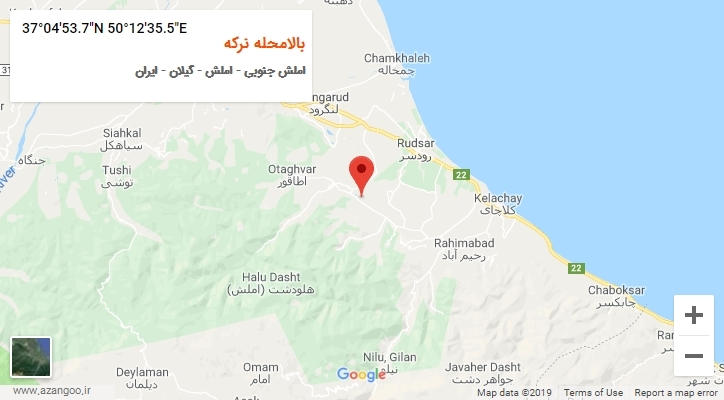 روستای بالامحله نرکه بر روی نقشه