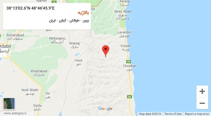 روستای بالاژیه بر روی نقشه