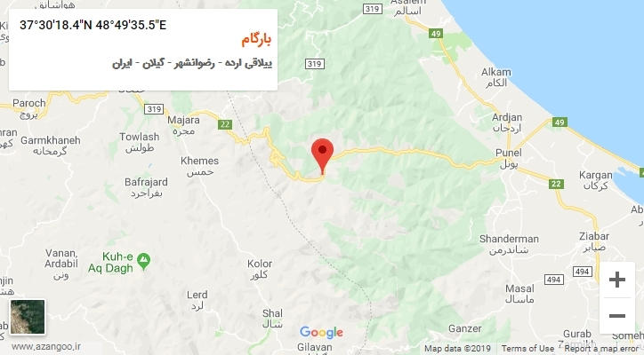 روستای بارگام بر روی نقشه