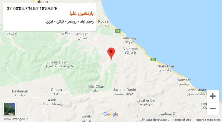 روستای بازنشین علیا بر روی نقشه