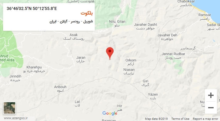 روستای بلکوت بر روی نقشه