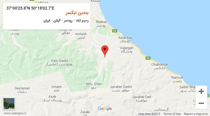 روستای بندبن نبکسر بر روی نقشه