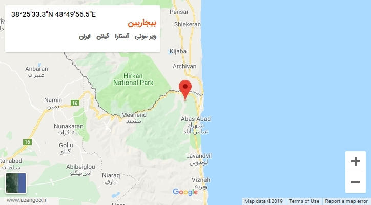 روستای بیجاربین بر روی نقشه