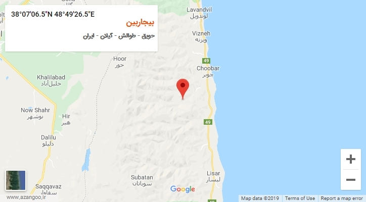 روستای بیجاربین بر روی نقشه