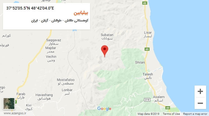 روستای بیلیابین بر روی نقشه