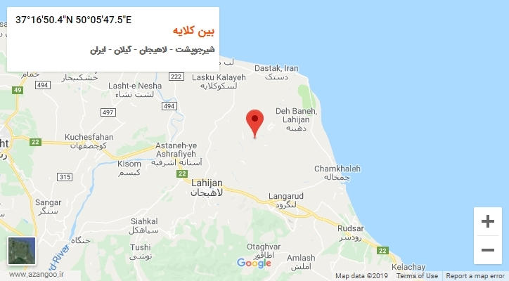 روستای بین کلایه بر روی نقشه