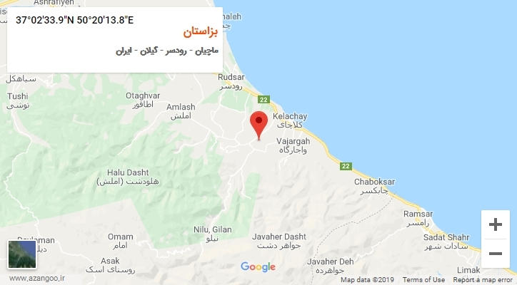 روستای بزاستان بر روی نقشه