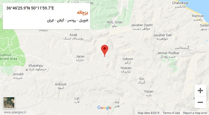 روستای بزچاله بر روی نقشه