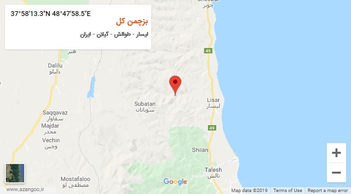 روستای بزچمن کل بر روی نقشه