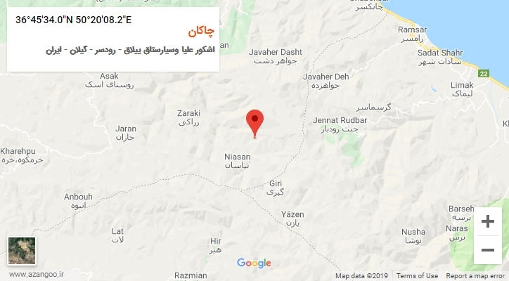 روستای چاکان بر روی نقشه