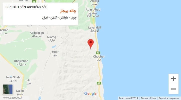 روستای چاله بیجار بر روی نقشه