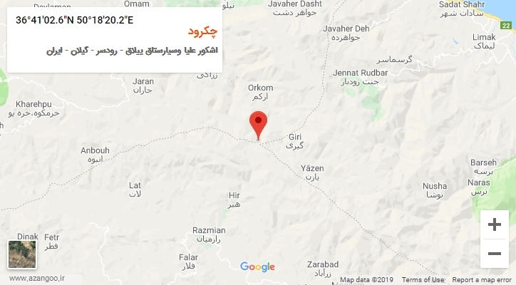 روستای چکرود بر روی نقشه