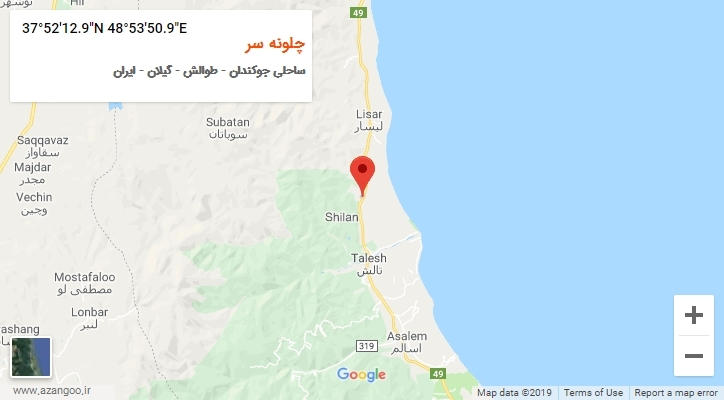 روستای چلونه سر بر روی نقشه