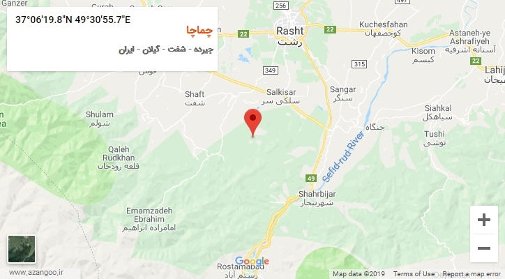 روستای چماچا بر روی نقشه