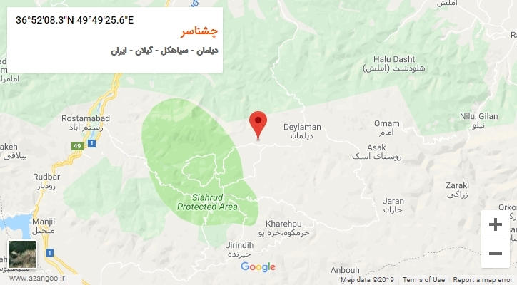 روستای چشناسر بر روی نقشه