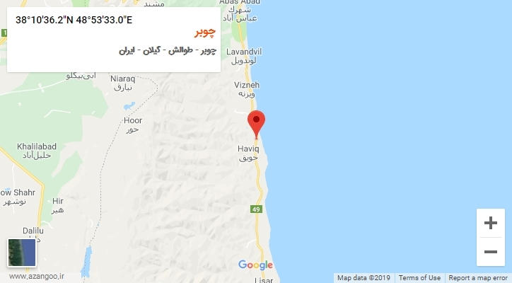 روستای چوبر بر روی نقشه