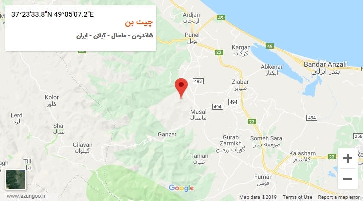 روستای چیت بن بر روی نقشه