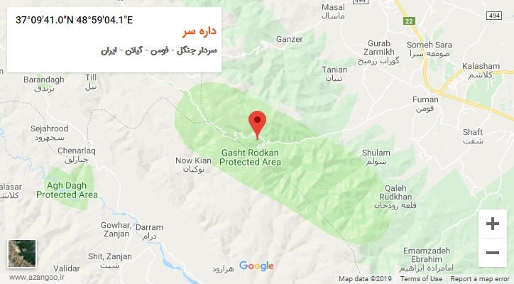 روستای داره سر بر روی نقشه