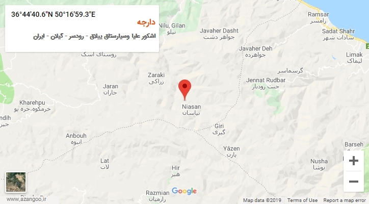 روستای دارجه بر روی نقشه