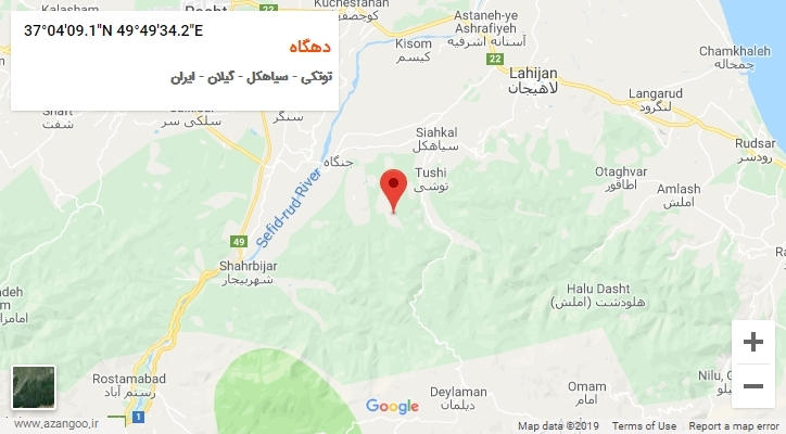 روستای دهگاه بر روی نقشه