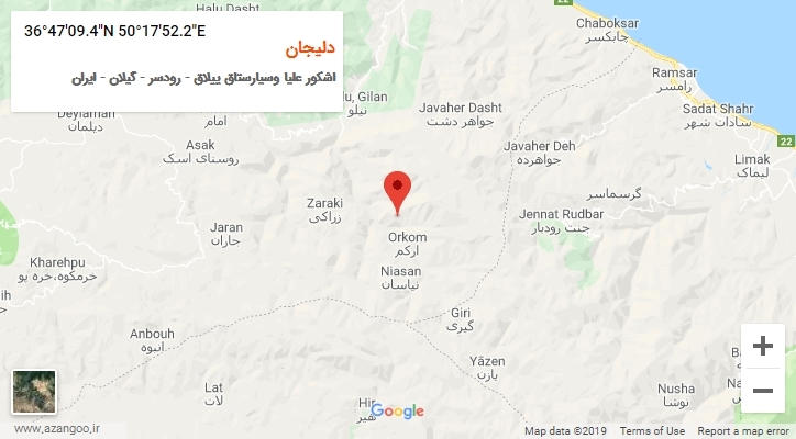 روستای دلیجان بر روی نقشه