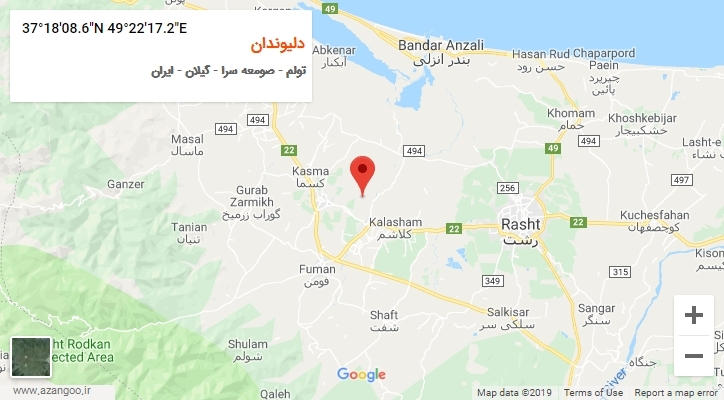 روستای دلیوندان بر روی نقشه