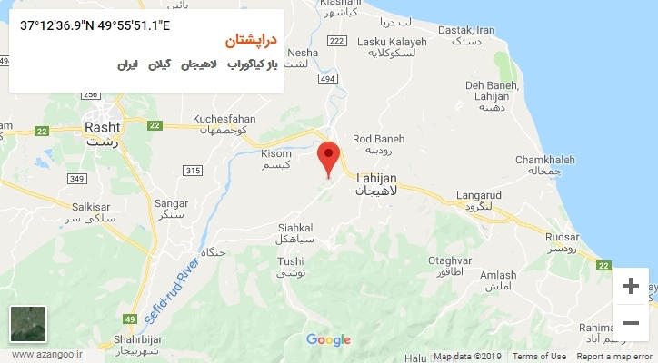 روستای دراپشتان بر روی نقشه