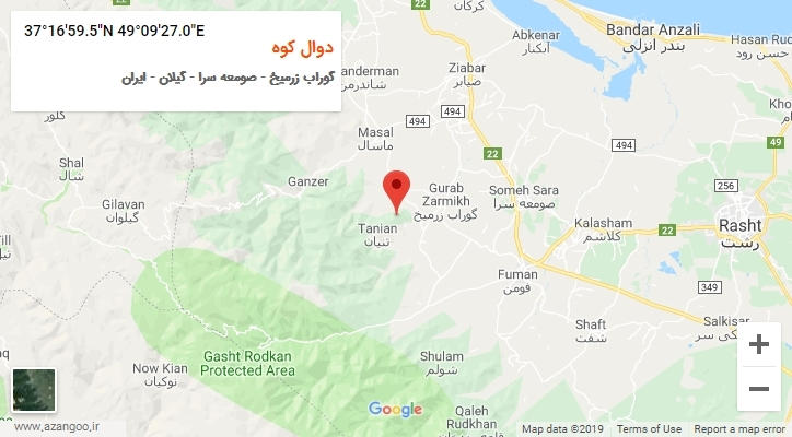 روستای دوال کوه بر روی نقشه