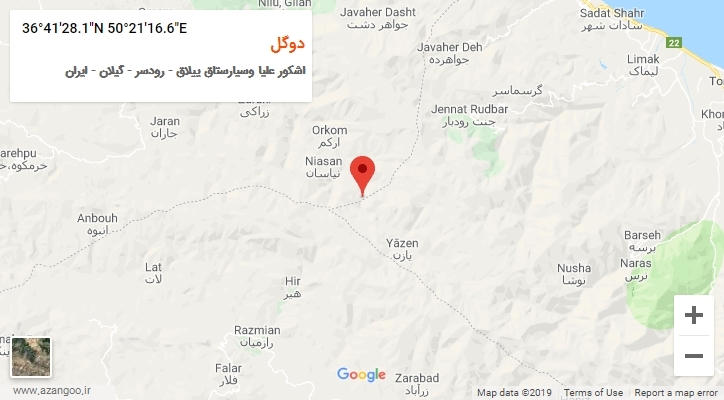 روستای دوگل بر روی نقشه
