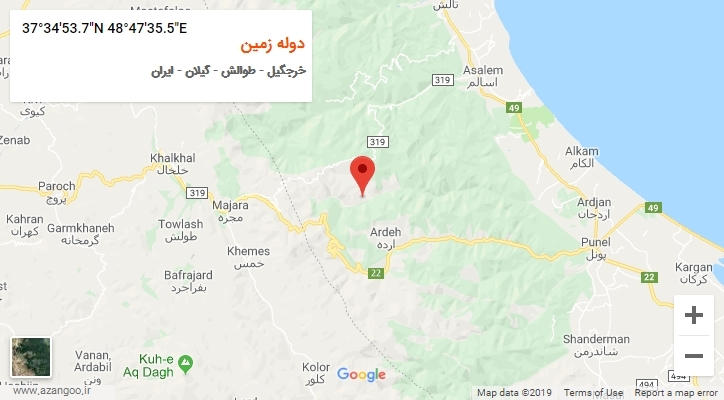 روستای دوله زمین بر روی نقشه