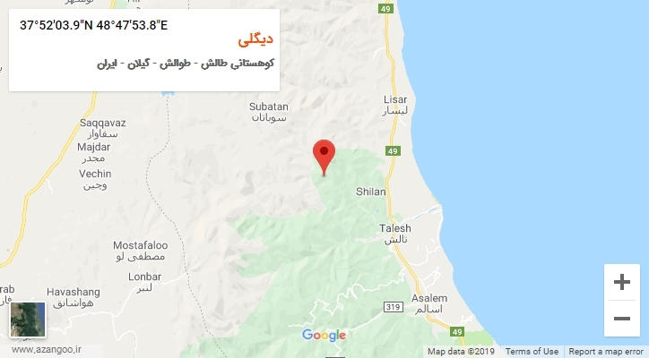 روستای دیگلی بر روی نقشه