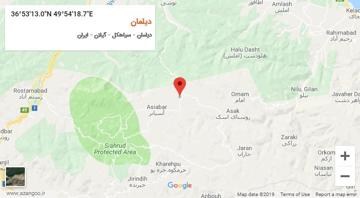 روستای دیلمان بر روی نقشه