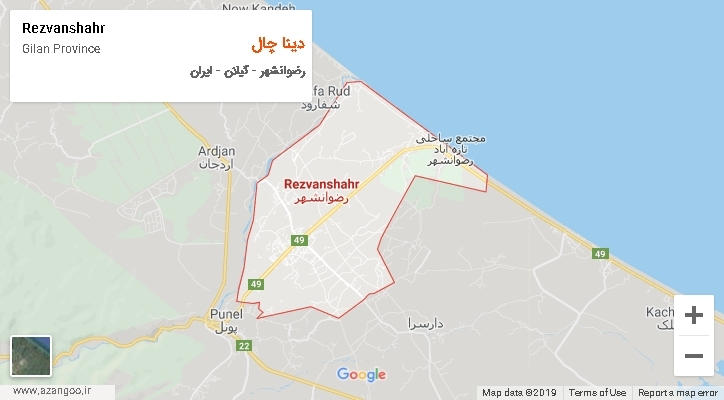 دهستان دینا چال بر روی نقشه