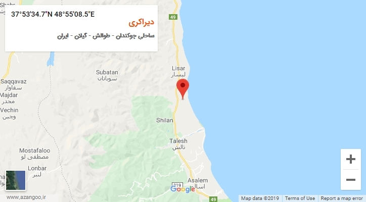 روستای دیراکری بر روی نقشه