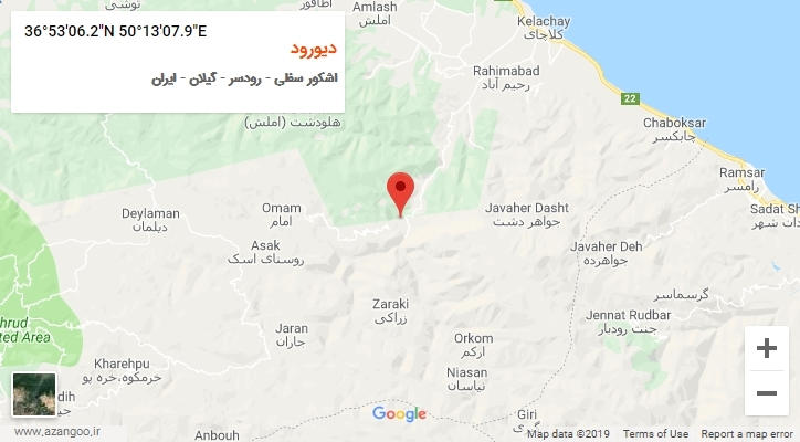 روستای دیورود بر روی نقشه