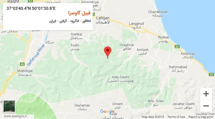 روستای فبیل گاوسرا بر روی نقشه