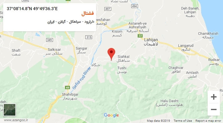 روستای فشتال بر روی نقشه