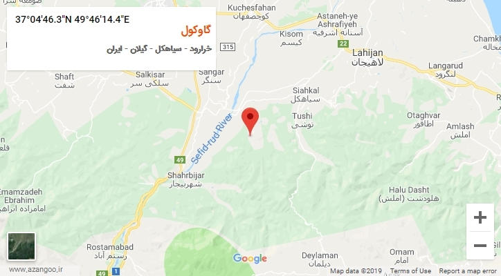 روستای گاوکول بر روی نقشه