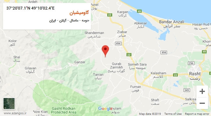 روستای گاومیشبان بر روی نقشه