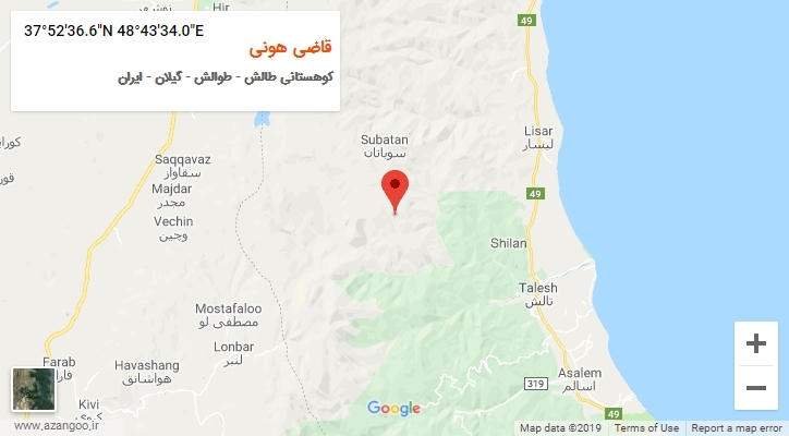 روستای قاضی هونی بر روی نقشه