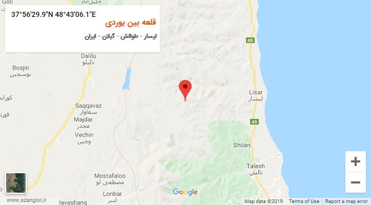 روستای قلعه بین یوردی بر روی نقشه