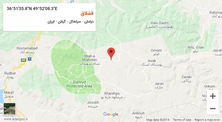 روستای قشلاق بر روی نقشه