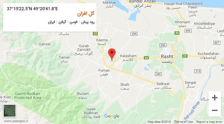 روستای گل افزان بر روی نقشه
