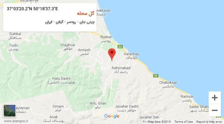 روستای گل محله بر روی نقشه